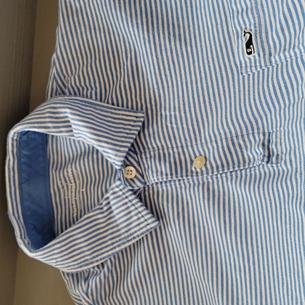 Vineyard Vines Men's Large Bradley Stripe Sankaty Polo with Whale